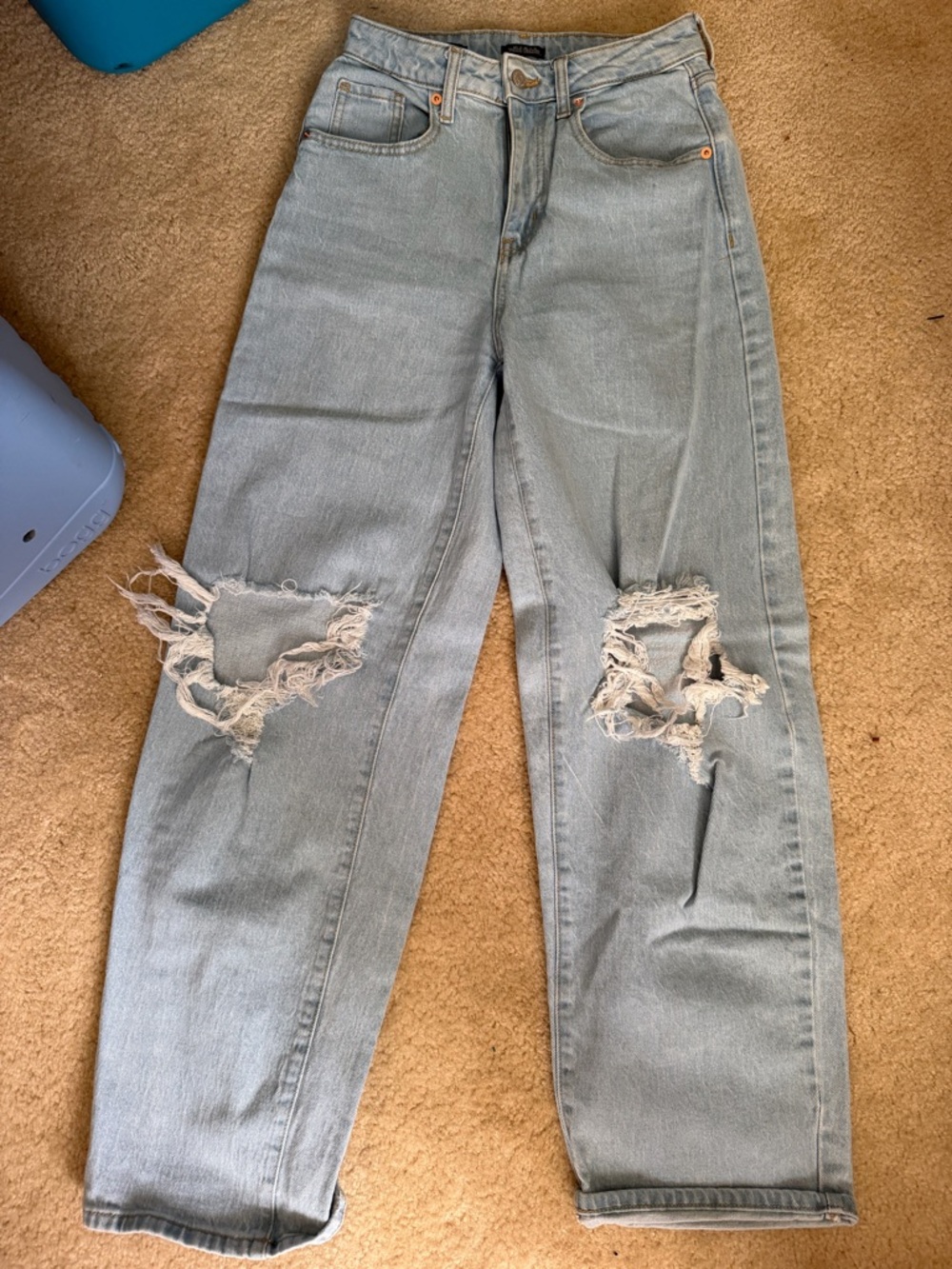 wild fable Light Blue Distressed Boyfriend Jeans